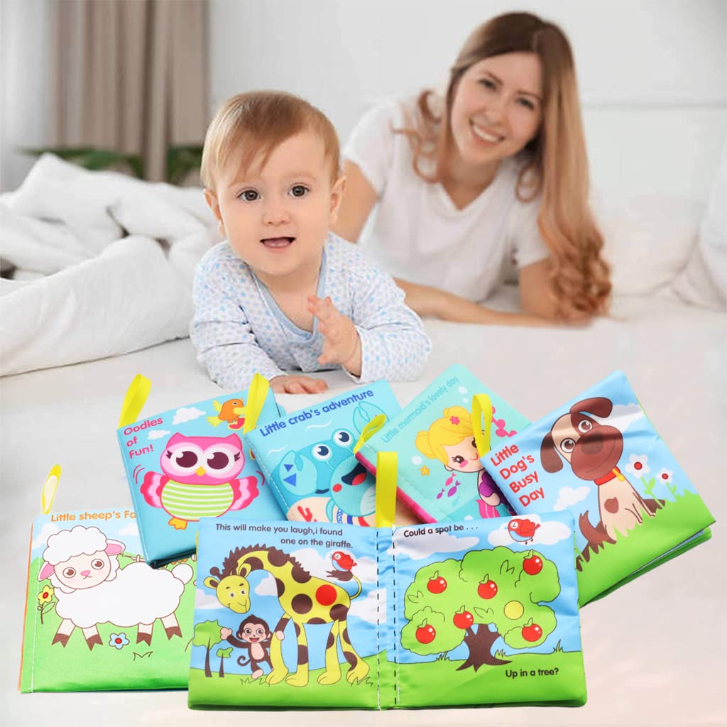 PATPAT Cloth Books for Babies with 6 Story Themes and Soft Polyester Pages | Early Learning Toy