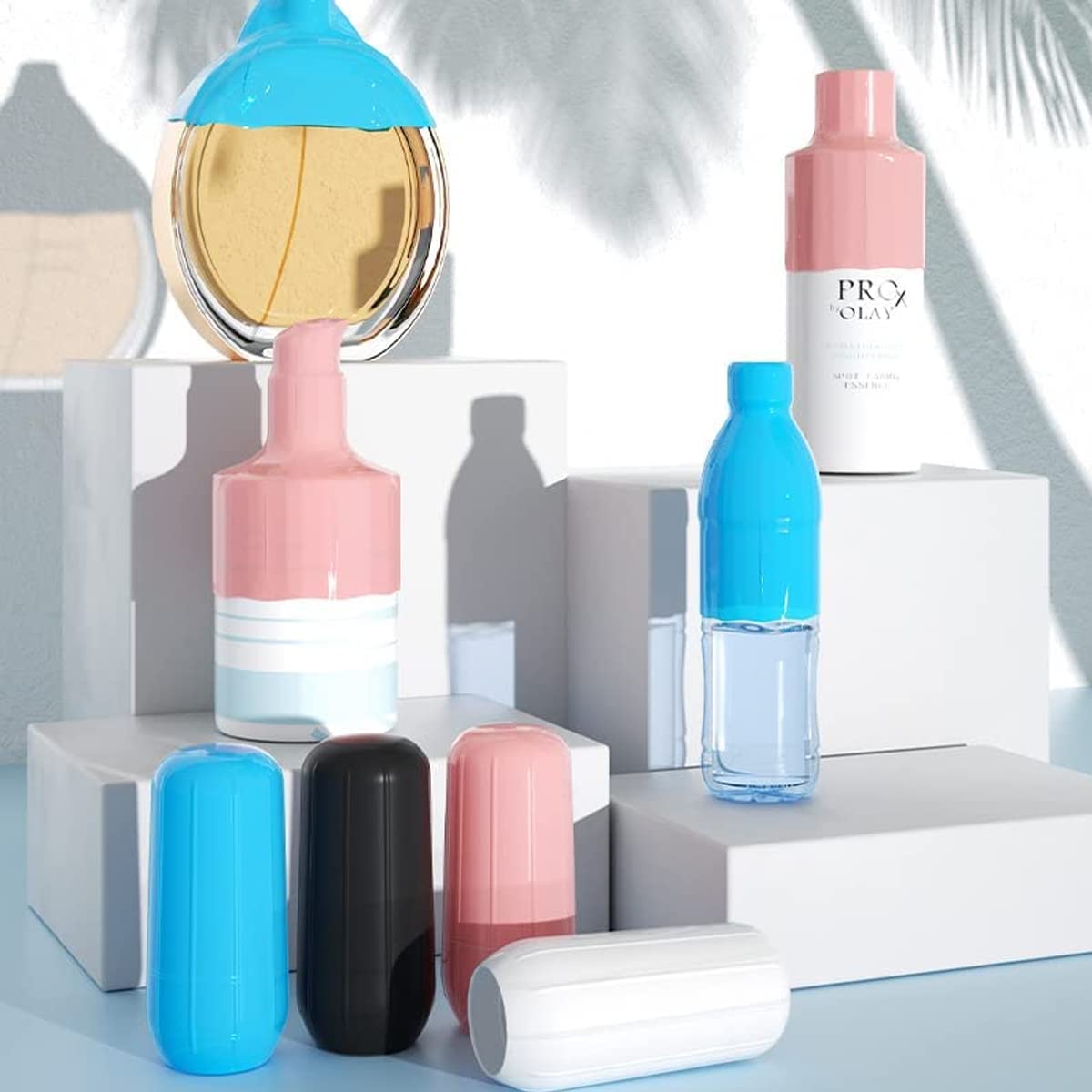 MAYCREATE Leak Proof Sleeves for Travel Bottles 24pcs with Elastic Silicone Seal | Reusable Toiletry Covers