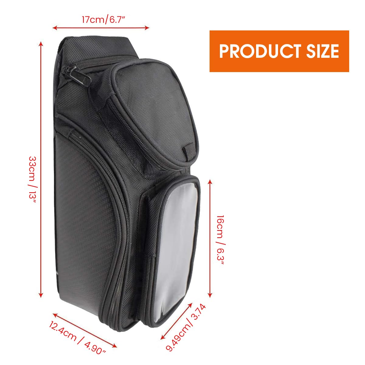 STHIRA Motorcycle Tank Bag for Bike Riding with Magnetic Mount and Phone Pouch | Polyester Multipocket Design