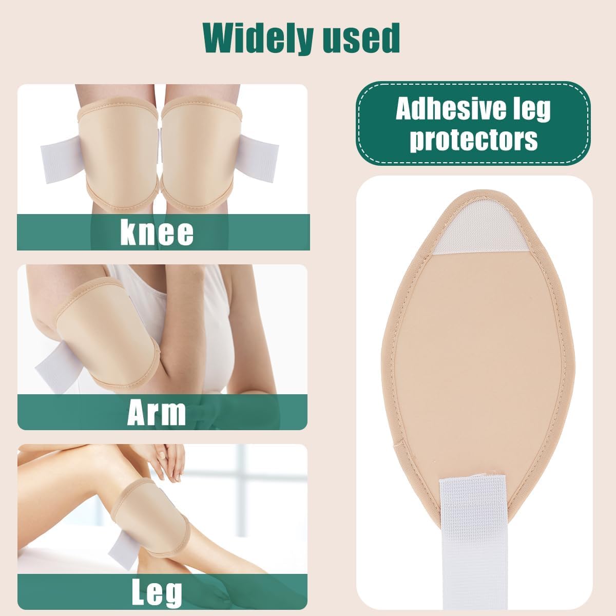 MAYCREATE Castor Oil Pack Wrap for Knee Therapy with Adjustable Elastic Strap | 4PCS Reusable Cotton Pads