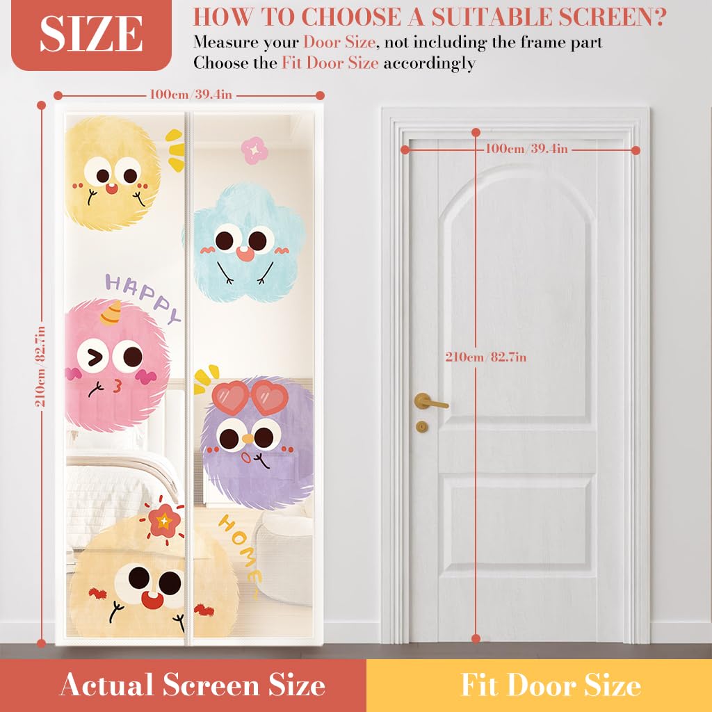 HASTHIP Curtain Door for Home with Hands-Free Magnetic Closure 210 x 100cm Mesh | Kid & Pet Friendly Mosquito Guard