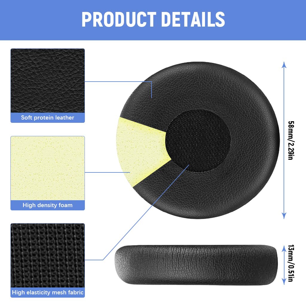 ZORBES Replacement Ear Pads for Jabra Evolve 20 30 40 65 with Protein Leather and Memory Foam | Enhanced Comfort and Noise Isolation