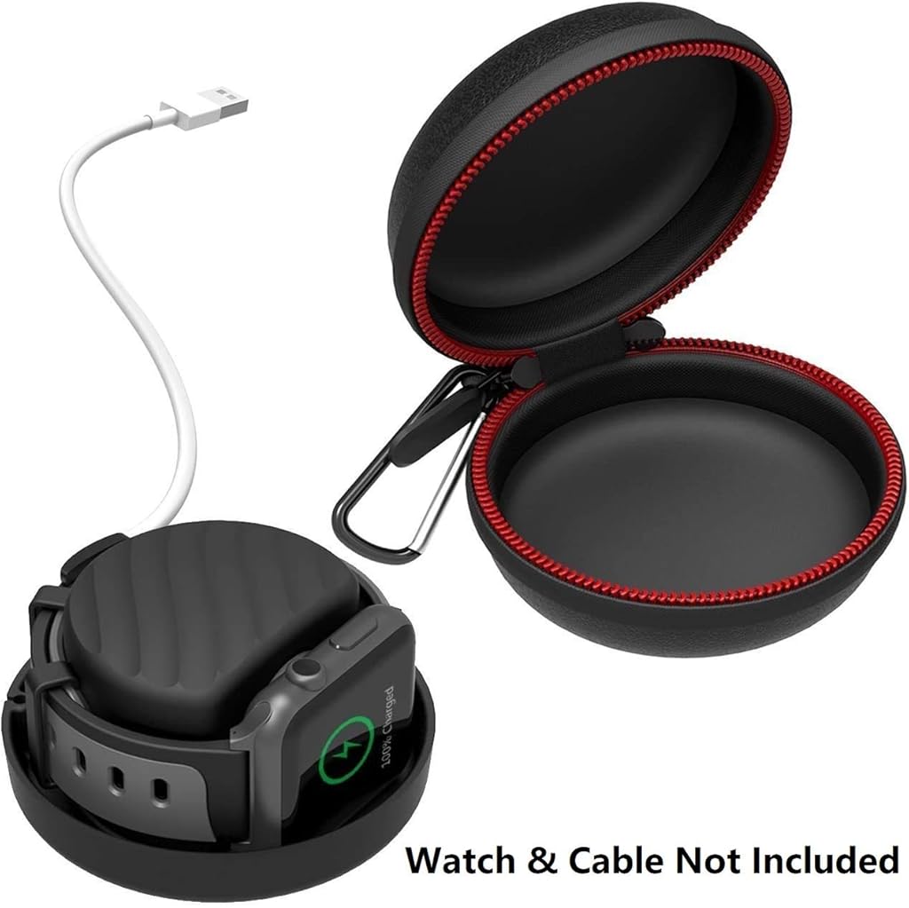 ELEPHANTBOAT® Travel Case for Apple Watch Charger Waterproof Portable Carrying EVA Dock Holder for 38mm 42mm 40mm 44mm iWatch Series 5 4 3 2 1 Black 3PCS