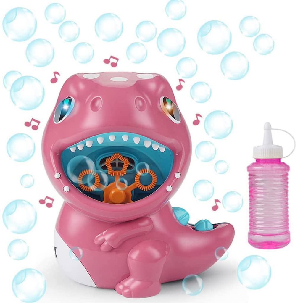 PATPAT® Bubble Machine Dinosaur Bubble Maker, Automatic Bubble Machine Gun 500+ Bubbles Per Minute, Bubble Blower with 1 Bottle of Bubble Solution for, Summer Outdoor Indoor Activity Party Favors