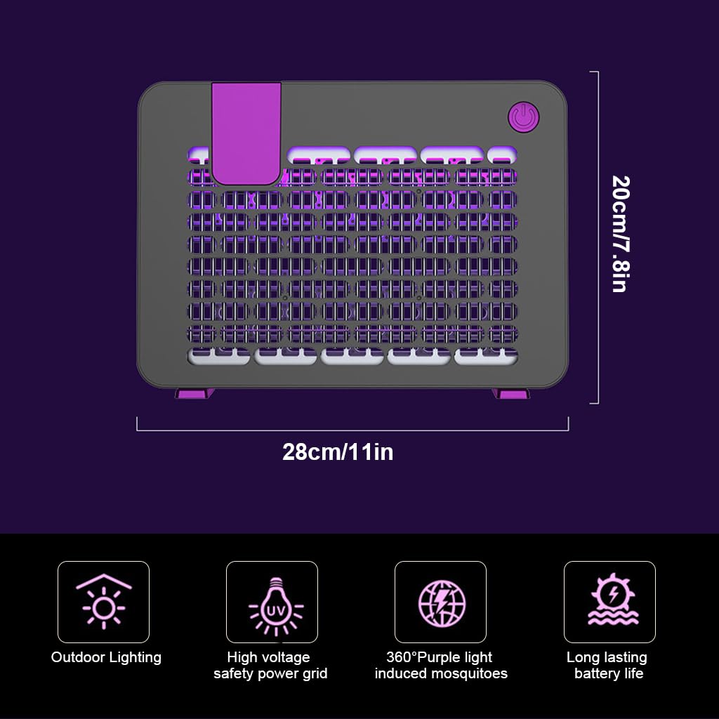 HASTHIP UV Mosquito Trap Lamp with 390nm Purple Light and 3000V Grid for Indoor Outdoor Use