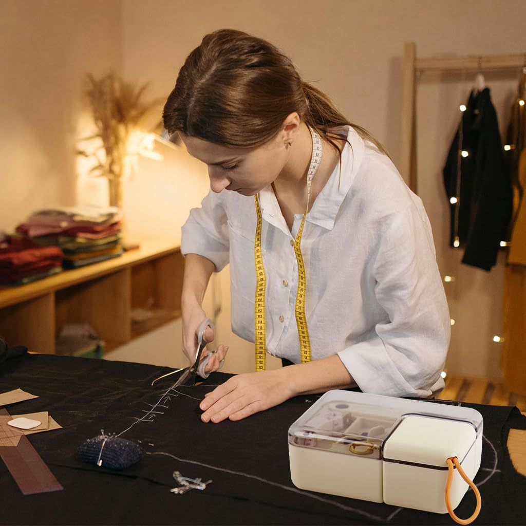 ELEPHANTBOAT Sewing Kit for Home and Travel with 15 Thread Colors | Compact Portable Box