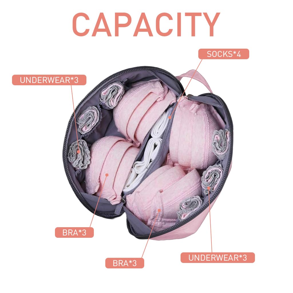 MAYCREATE Bra Organizer Bag for Travel featuring Multi Compartment Design and Waterproof Polyester