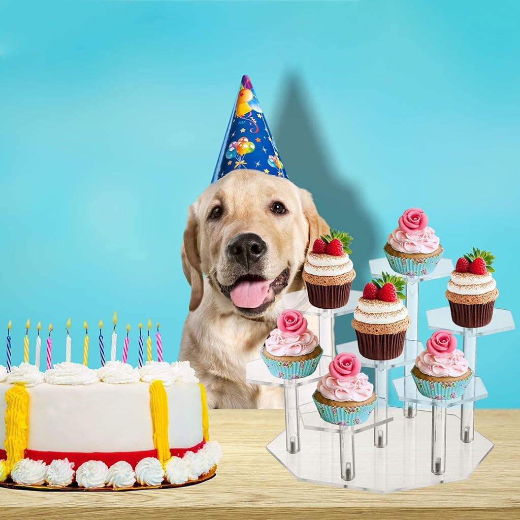 HASTHIP Collectible Figure Stand for Action Figures with 7 Hexagonal Bases | Clear Acrylic Display