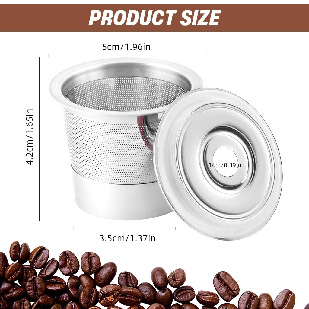Supvox Reusable K Cup for Keurig Coffee Machine with Fine Mesh 304 Stainless Steel | Eco-Friendly Brew