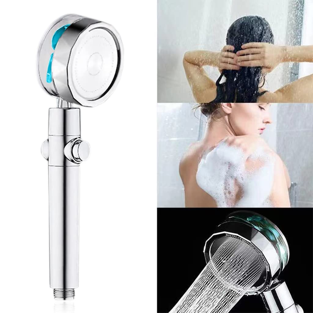 HASTHIP  Hand Shower for Bathroom, High-Pressure Water Saving Shower with 2 Filter Cotton, Hand Shower, 360¡ã Rotating Water Shower Head with Pause Switch Turbocharged (Blue)