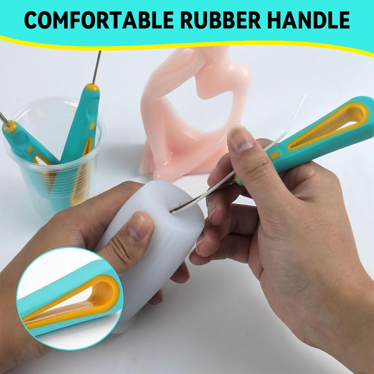 HASTHIP Punch Needle Wick for Candle Making with Round Hole Tool Set | 6PCS DIY Craft Accessory