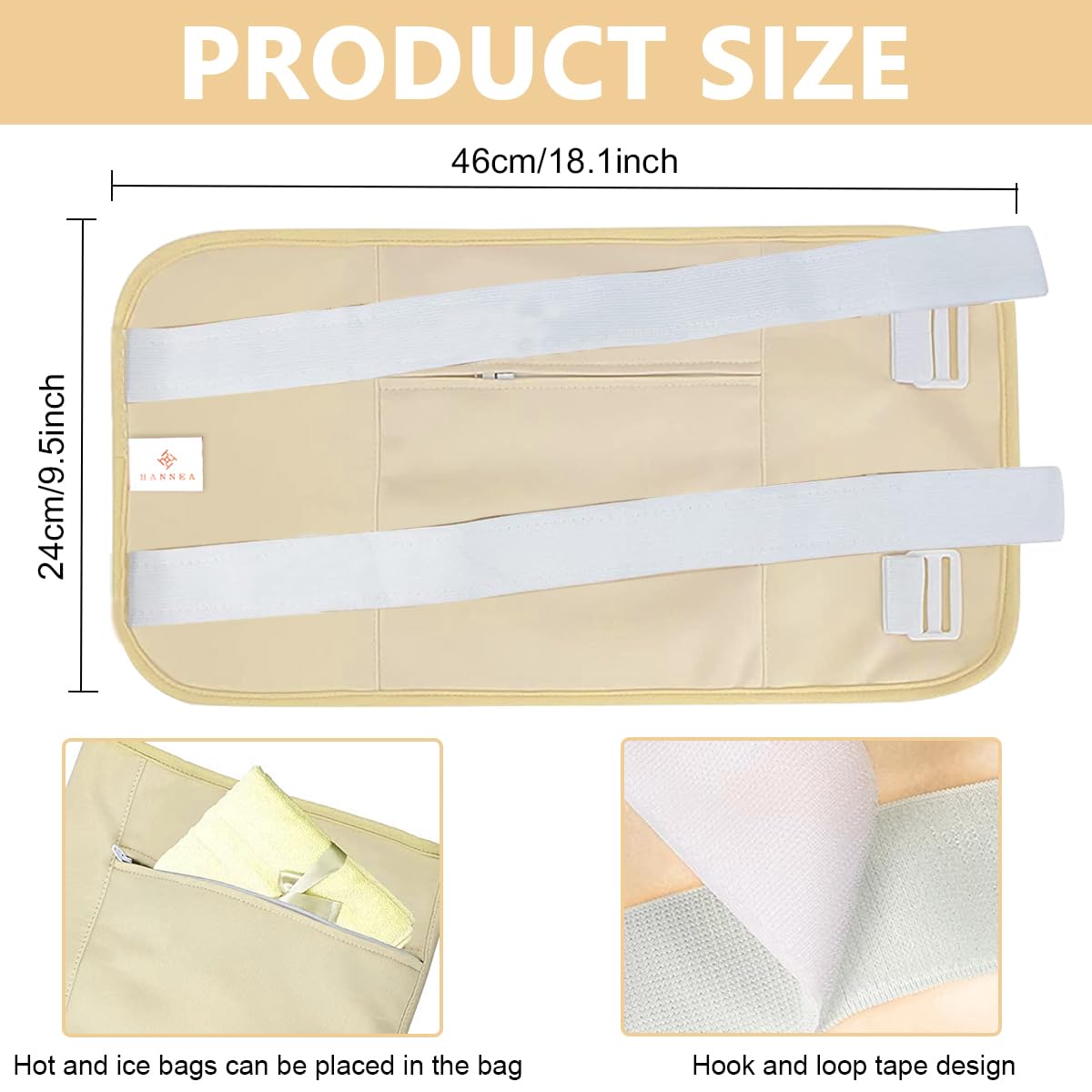 HANNEA Castor Oil Pack for Liver Detox with Elastic Strap and 3 PCS Reusable Cotton Flannel