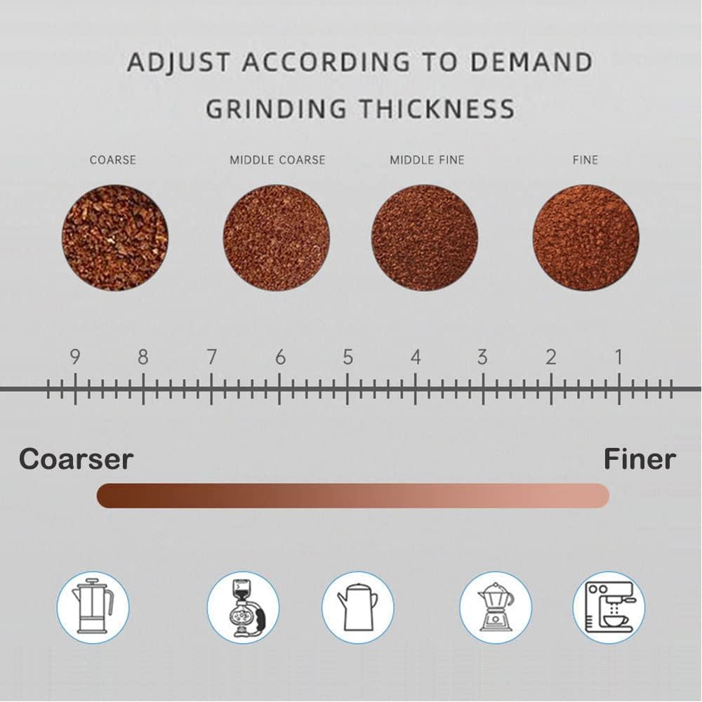 Supvox Coffee Grinder for Travel and Hand Brew with 25g Capacity CNC Steel Burr | Wooden Grip