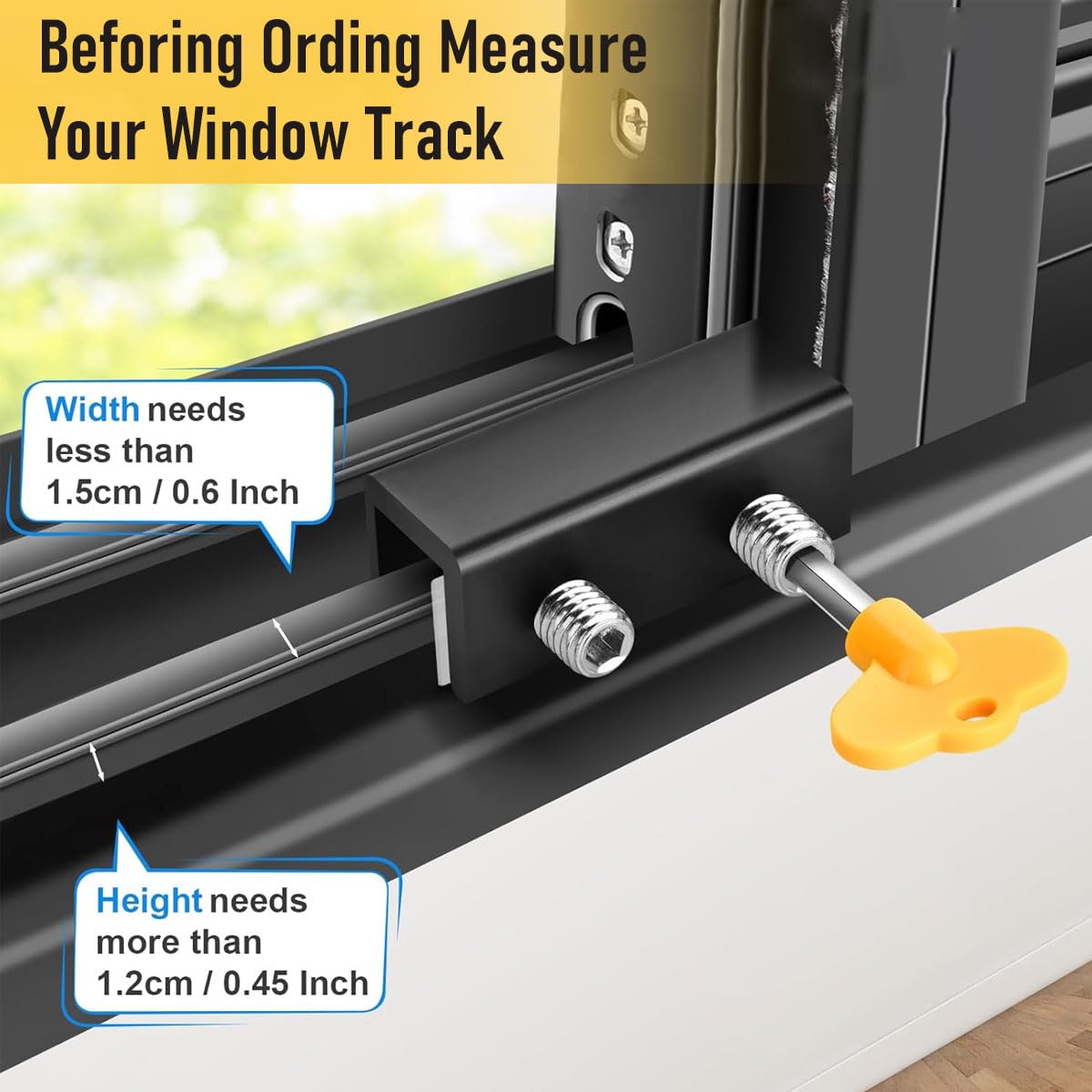 SNOWIE SOFT Sliding Window Locks with Keys 12PCS Aluminum Security for Baby Safety | Black