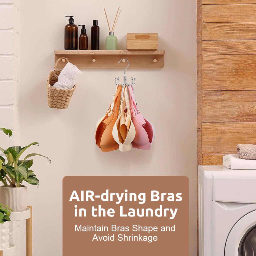 HASTHIP Tie Organizer for Closet Storage with 8 Hooks and 360° Rotatable Nylon Hanger | Space Saving Wardrobe Access