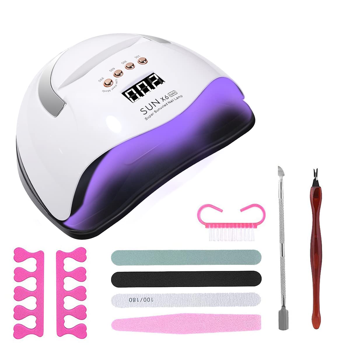 MAYCREATE® 280W UV LED Nail Lamp,USB UV Gel Nail Polish Light Smart Induction Nail Dryer Gel Polish Light,66 LED Lamp Beads,Quick Dry Your Gel Nail Polish with 4 Timer Setting,for both Fingernail