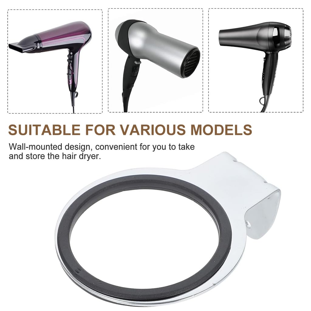 ZIBUYU Hair Dryer Holder for Bathroom Organization with Wall Mount Stainless Steel Design