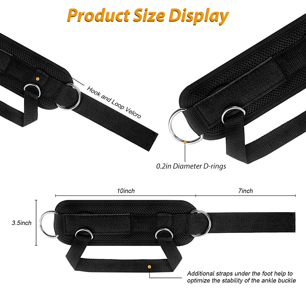 Optifit Ankle Straps for Cable Machine Workouts with Dual D Rings and Nylon Material | 1 Pair