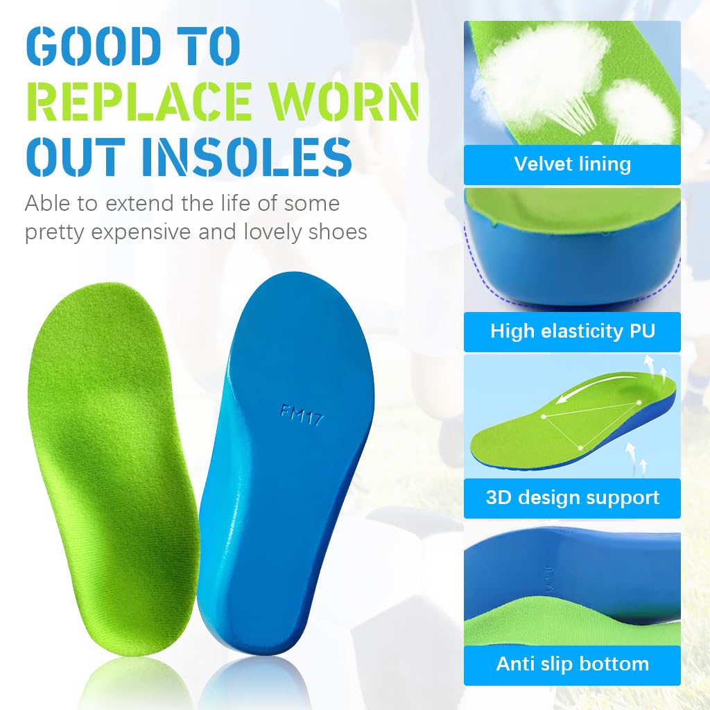 HANNEA Orthotic Insole for Flat Feet with PU Cushioning Sole 20cm for Kids | Posture Correction