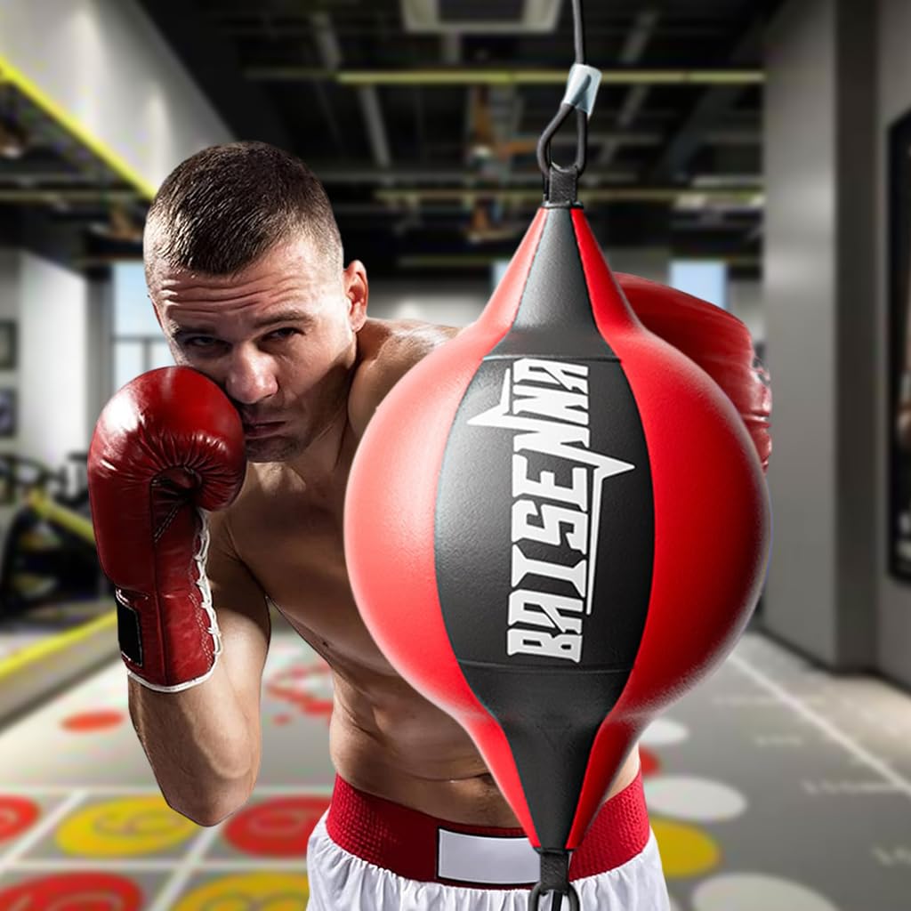 Proberos Boxing Training Ball Kit for Agility and Reaction Practice with Elongated PU Speed Bag and Stretchy Lines | Includes Hand Pump and Hooks