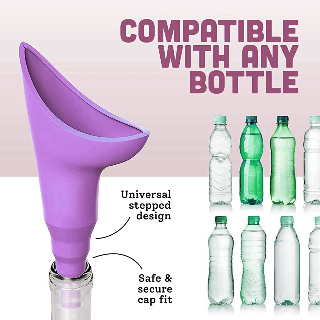 HANNEA Reusable Portable Female Urination Device for Travel with Curved Leakproof Design | Soft Silicone for Women and Pregnant Users