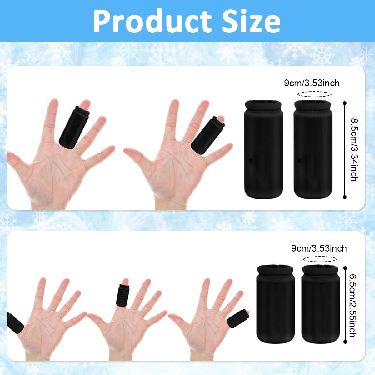 HANNEA Ice Cool Finger Sleeves for Pain Relief with Cooling Gel Support | 4 Pcs Reusable Set