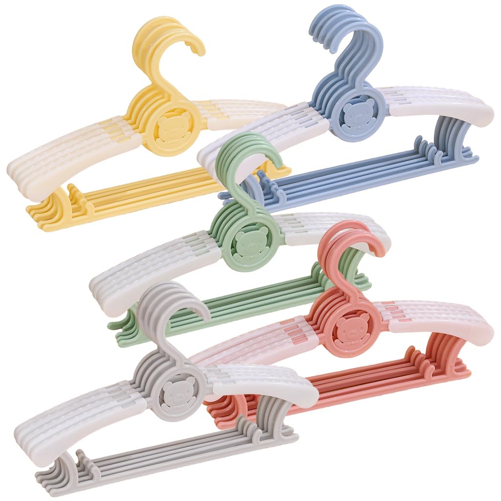 HASTHIP Baby Nursery Closet Hangers for Kids Clothes 20 Pack with Extendable Shoulders | Colorful Non Slip Design