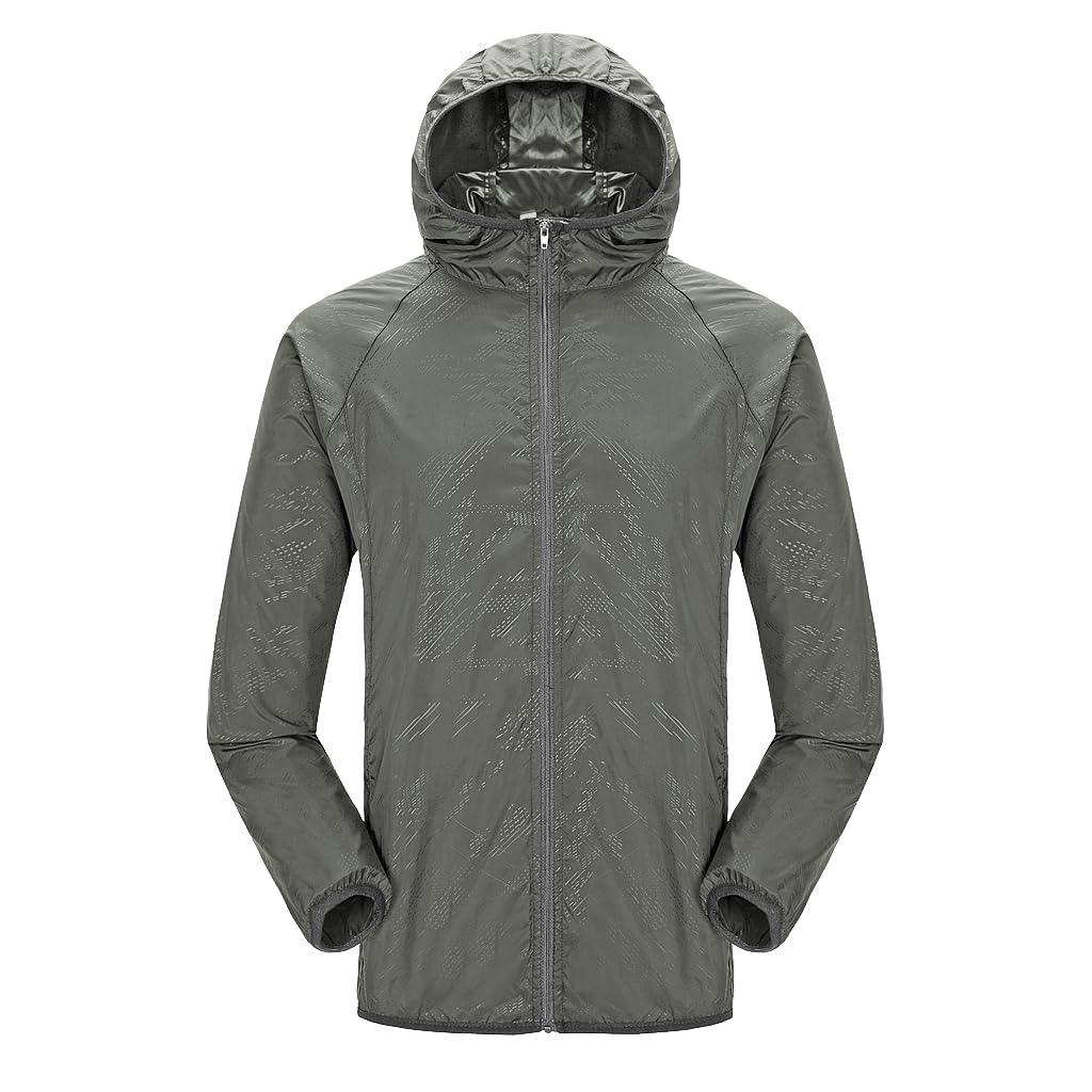 GUSTAVE Outdoor Men Waterproof Rash Jacket for Camping and Hiking featuring Quick Dry UV Protection | Ultra Light Dacron Long Sleeve Hoodie 4XL