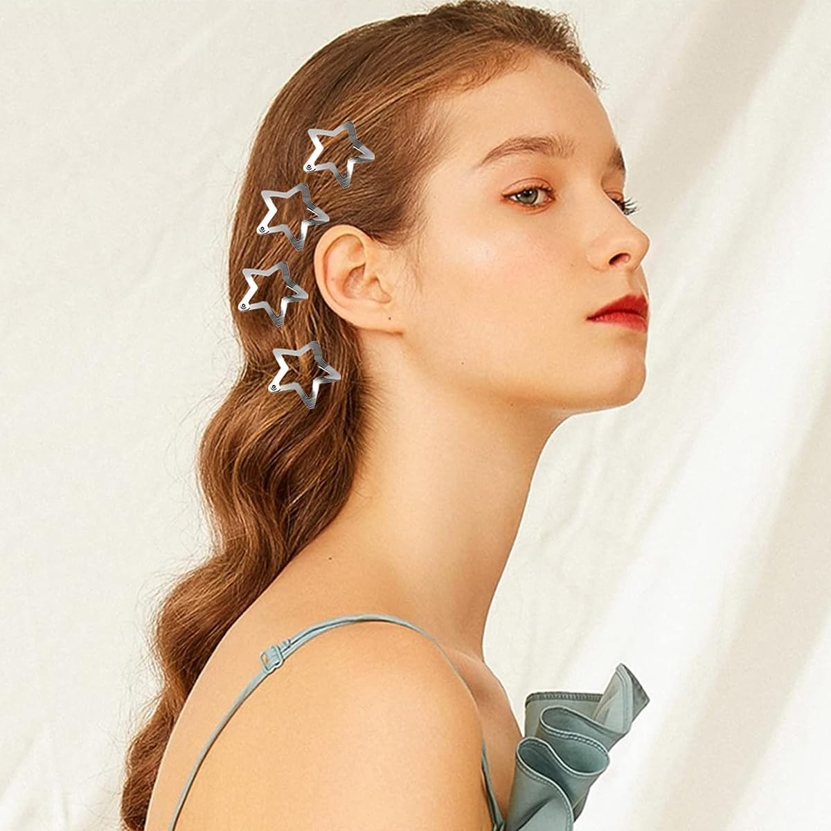 PALAY® 12pcs Silver Stars Hair Clips for Girls Korean Style Hair Accessories Y2K Fashion Hair Clips for Girls Bangs Clips Barrettes for Girls, Teen Girls