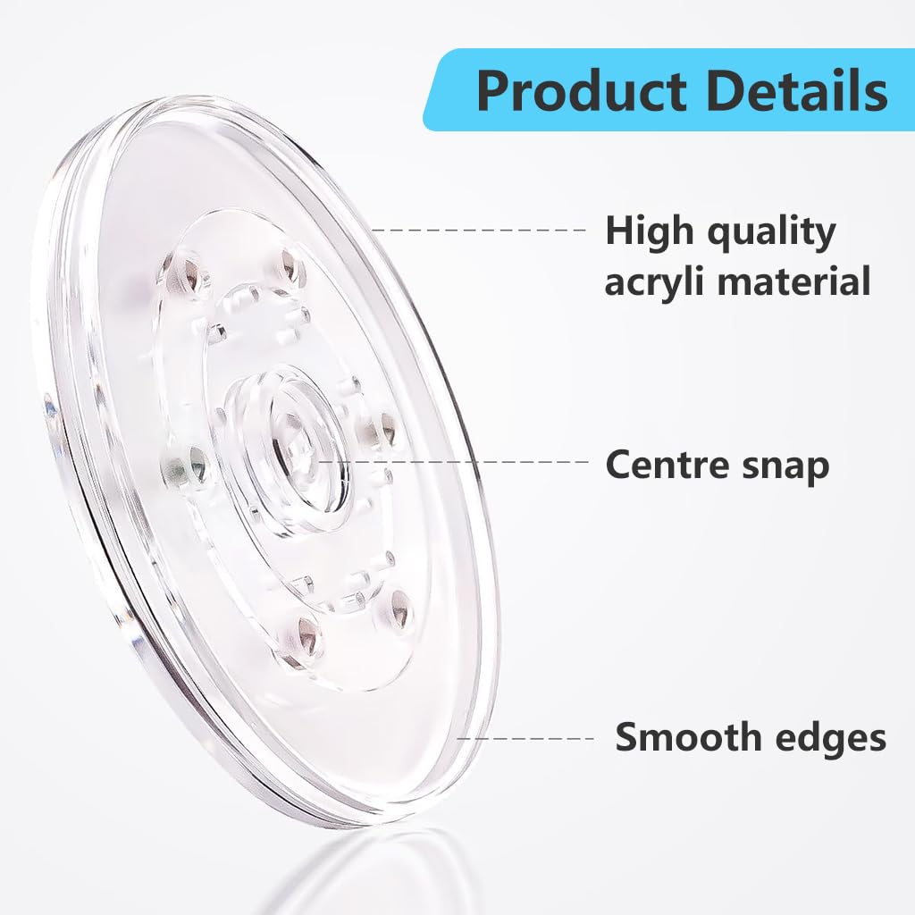 HASTHIP Acrylic Turntable for Product Photography 23cm Display Stand with Silent Bearing | Transparent Rotating Platform
