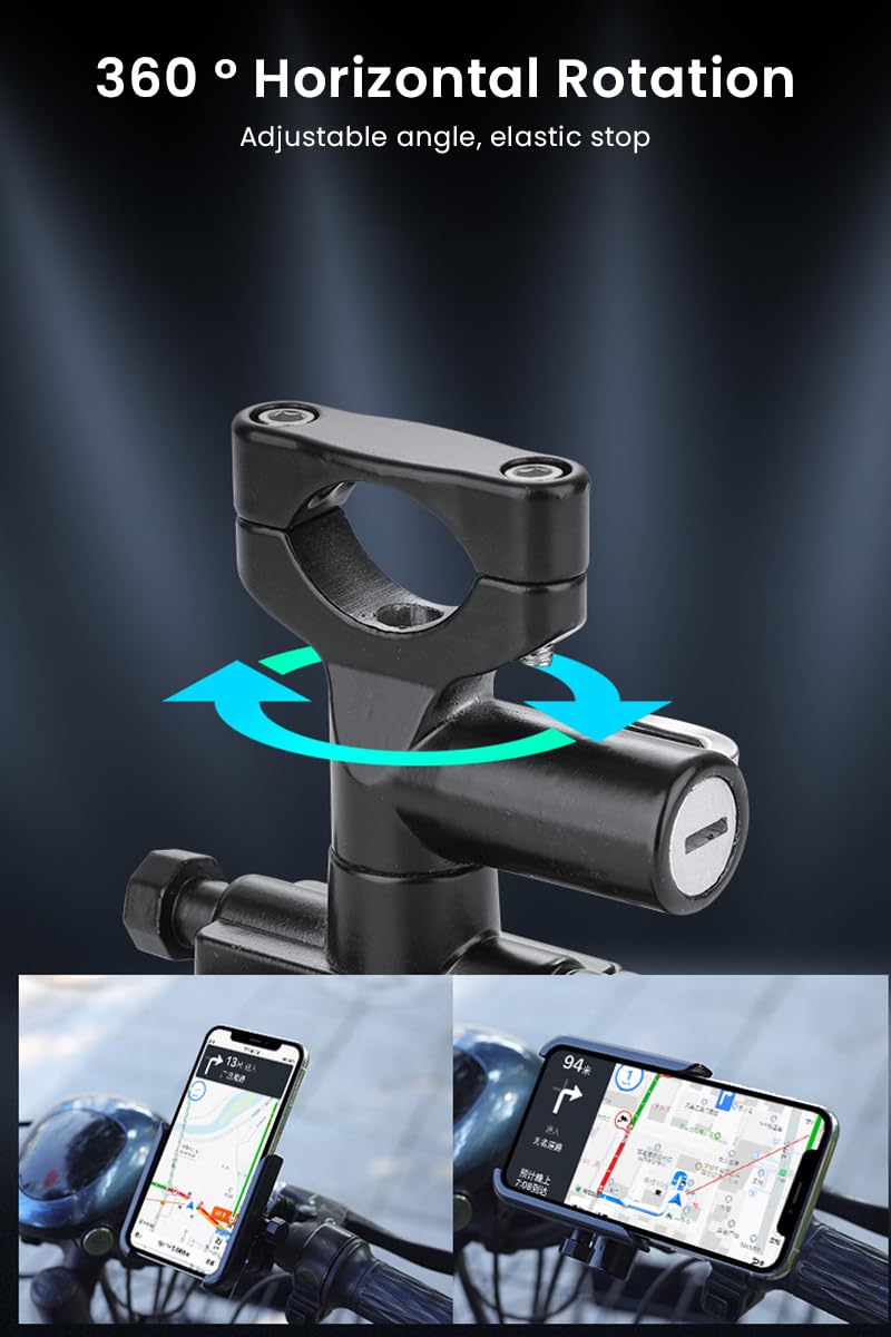 STHIRA Motorcycle Helmet Lock with Phone Holder for 20–33mm Handlebar | Aluminum Alloy