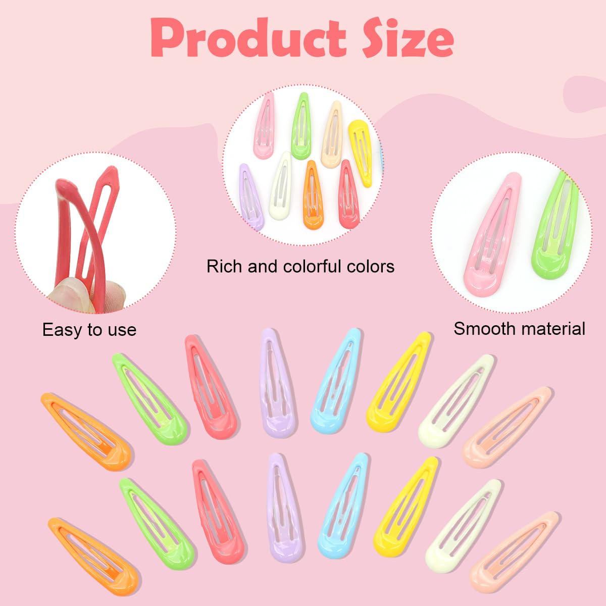 PATPAT Hair Clips for Girls with Mesh Drawstring Bag featuring 40 Alloy Rainbow Pins | Daily Styling Accessory