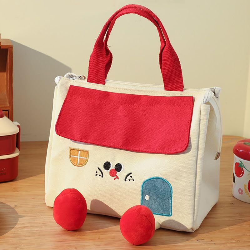 HASTHIP® Large Insulated Lunch Bag - Lunch Bag for Kids Girls with Cooler & Organizer Compartments,Leak-Proof Tote for School,for Women Men Cute Tote Bags -Red