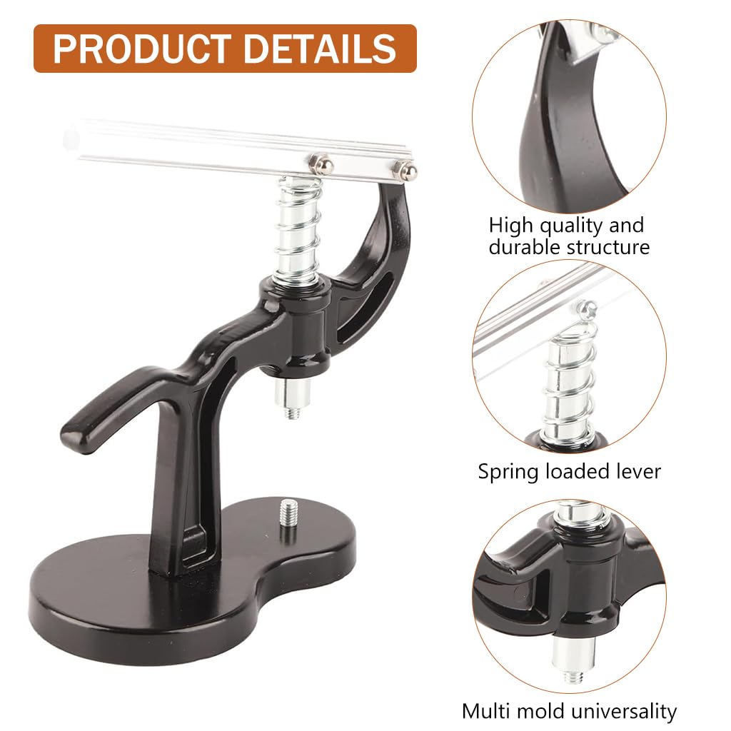 Serplex Watch Press Tool for Watch Case Repairs with 18–50mm Multi Dies Set featuring Spring‑Loaded Lever | Essential Kit for Secure Case Back and Glass Fitting