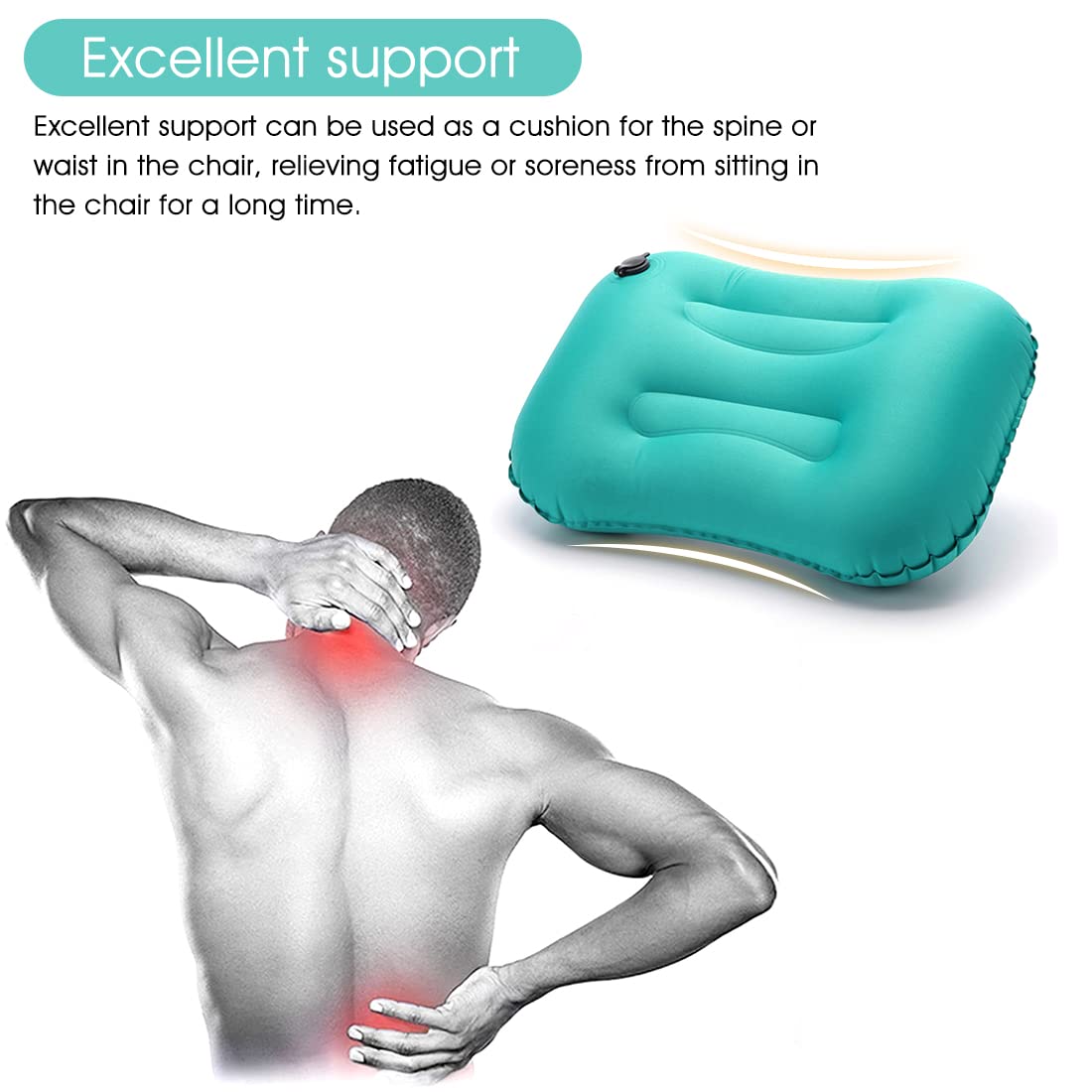 PALAY Travel Air Pillow for Camping and Hiking with Quick Deflate Valve | 50g Ultralight TPU