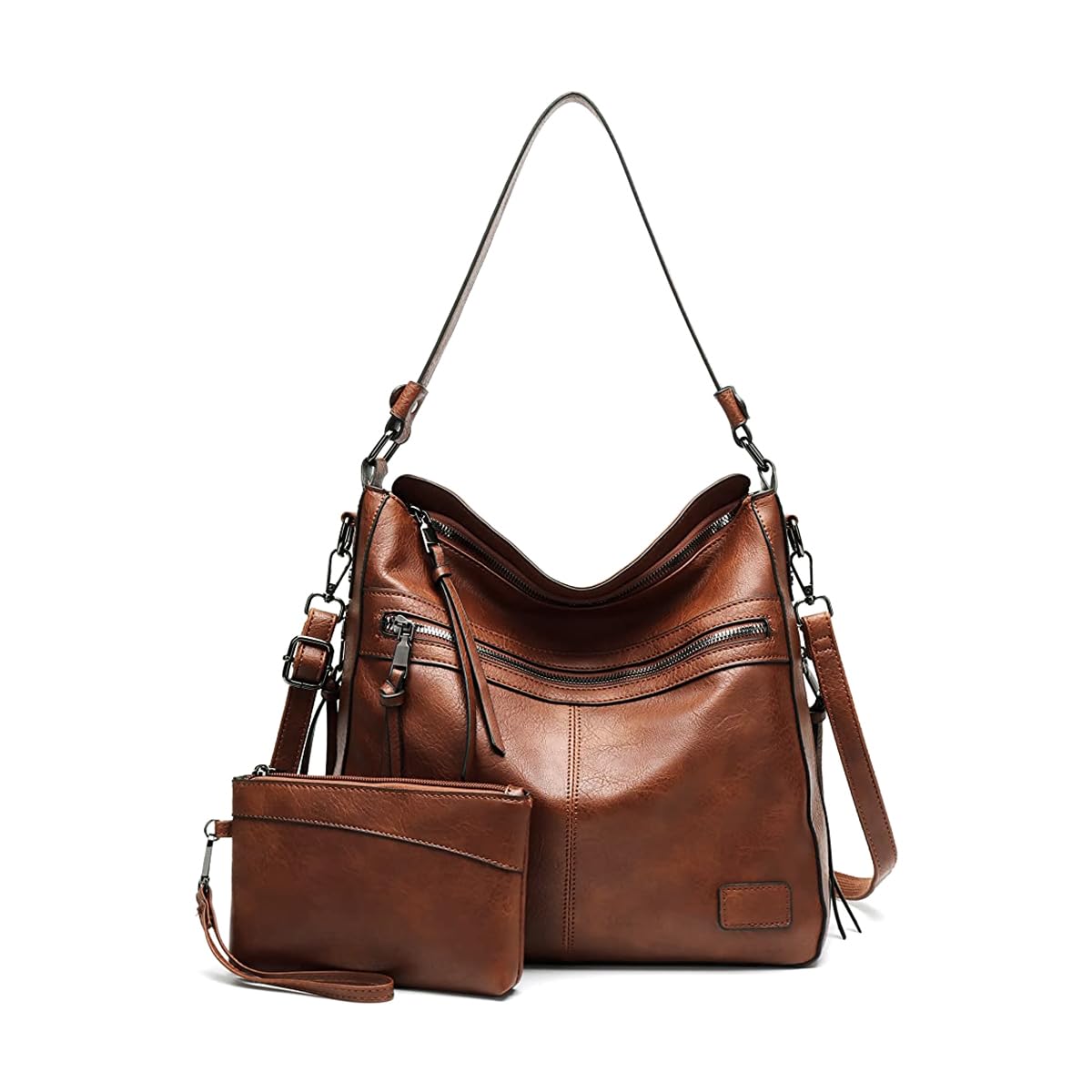 PALAY Handbags for Women with 2 in 1 Tote and Shoulder Strap in Black | PU Leather Office Purse