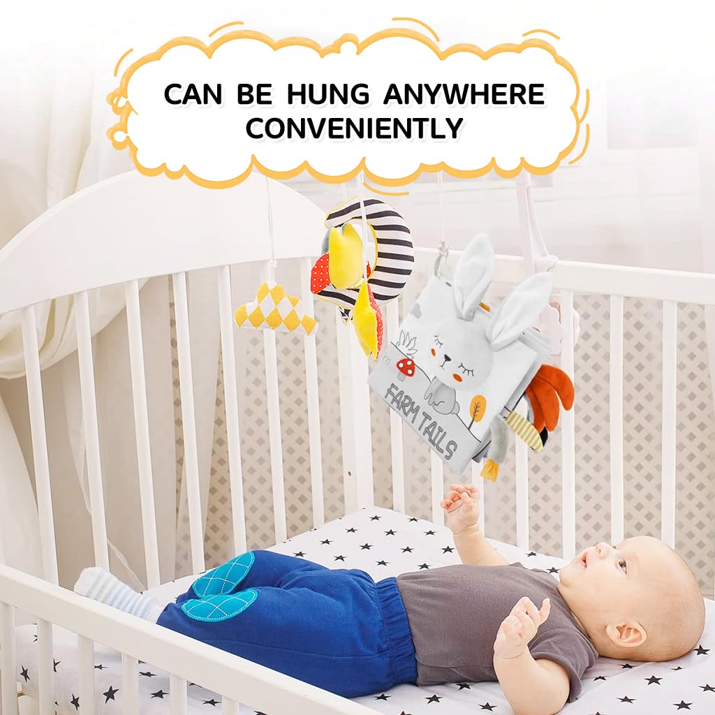 SNOWIE SOFT Rabbit Baby Books for 0–12 Months with Nontoxic Fabric | 2PCS Sensory Toy