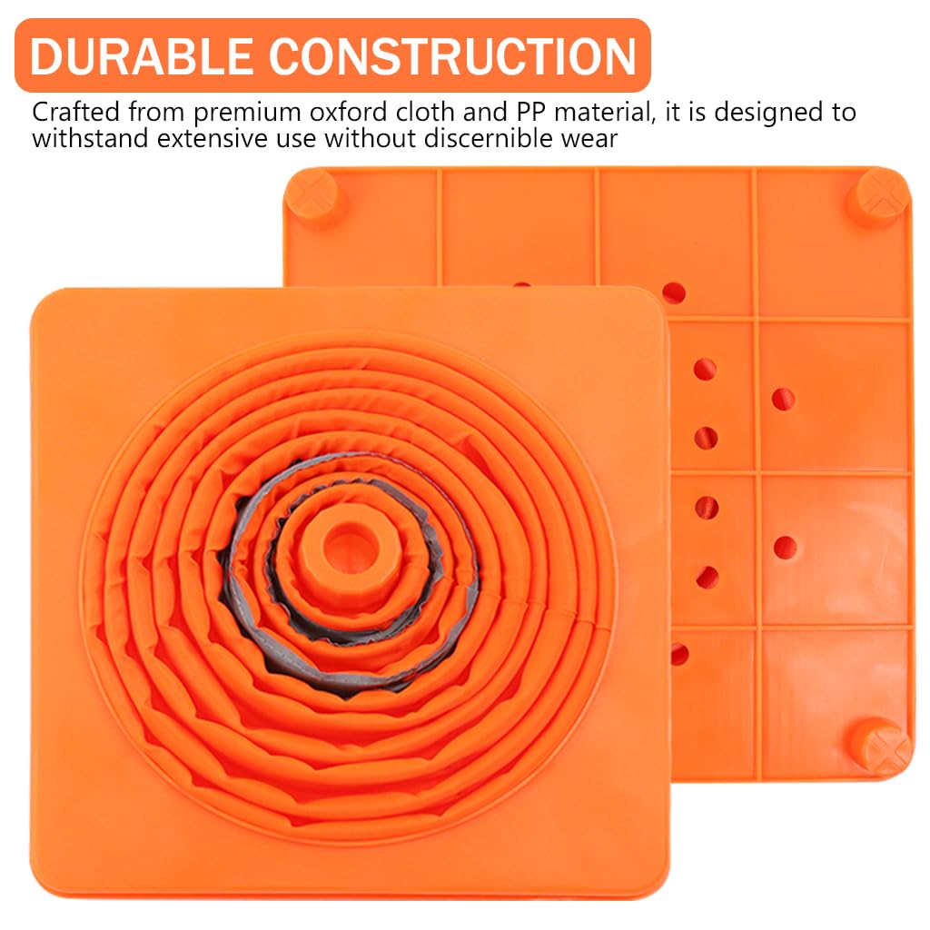 STHIRA Foldable Traffic Cone for Roadwork and Parking with LED Light 28 in Bright Orange | Reflective and UV‑Resistant Safety Cone