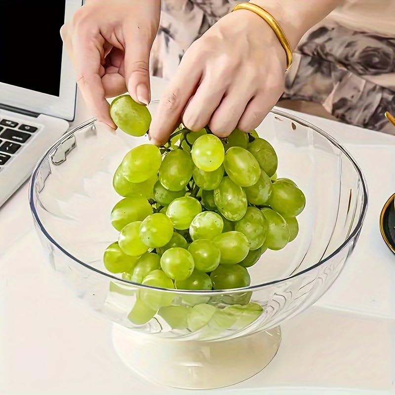 HASTHIP Bread Pastries Snacks Fruit Bowl for Storage and Serving with Lid and Drainage Holes | BPA Free Plastic