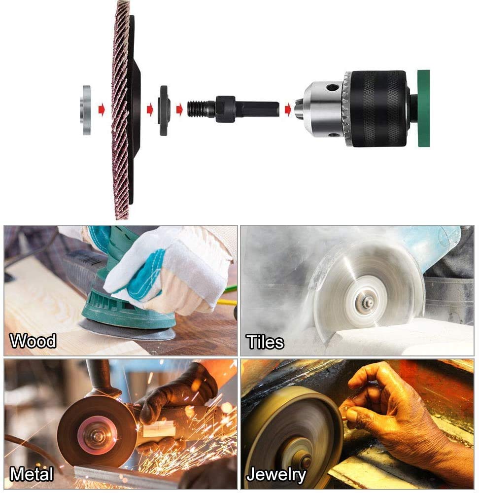 HASTHIP Electric Drill to Angle Grinder Converter with 8mm Rod for Metalwork & Jewelry | Triangle Shank Secure Fit