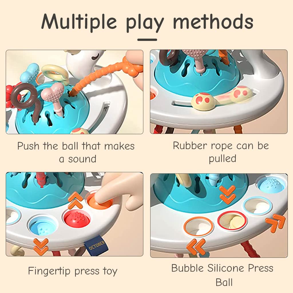 PATPAT Sensory Toys for Kids, Cartoon Swan Activity Toy for Baby Sensory Development Silicone Montessori Toys for Toddler Soothing Toy Kids Interactive Toy Early Educational Toys Gifts for Newborns