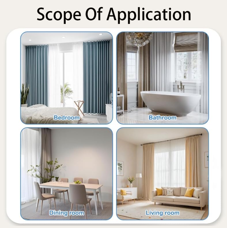 ZIBUYU Curtain Tie Backs for Home and Office featuring Adjustable Loop | 6pcs Gray