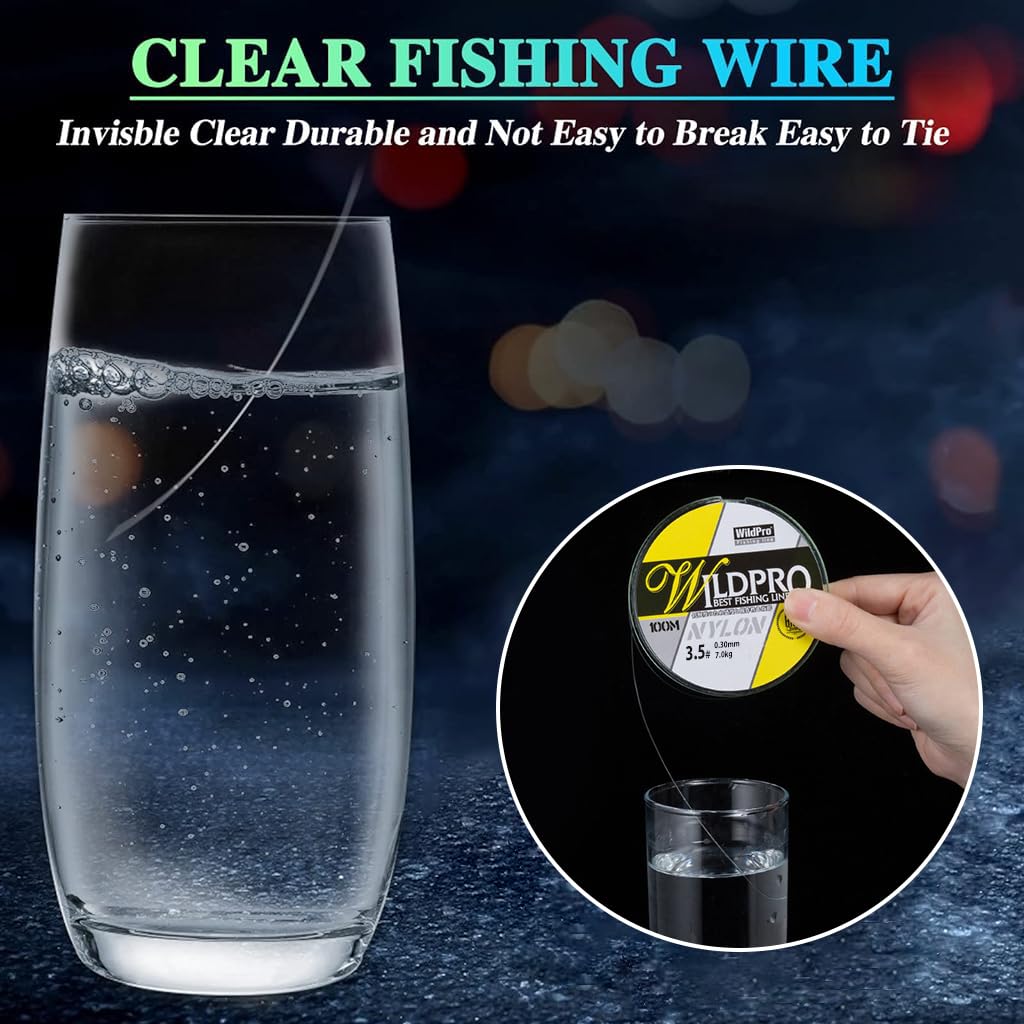 Proberos Fishing Line 100m 0.3mm for Freshwater and Saltwater with Abrasion Resistance | Clear Nylon Monofilament