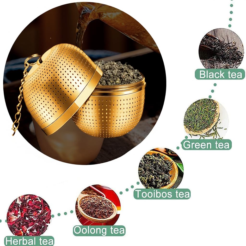 Supvox Tea Infuser for Loose Leaf Brewing with 2.1 in Mesh Strainer & Chain Lid | 304 Stainless Steel