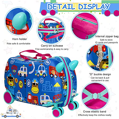 PALAY® Travel Suitcase for Kids 2-5 Years Old Ride-on Suitacase for Toddler Cute Luggage Suitcase for Kids Carry on Luggage with Wheels for Kids Lightweight Kids Travel Suitcase for Family Travel