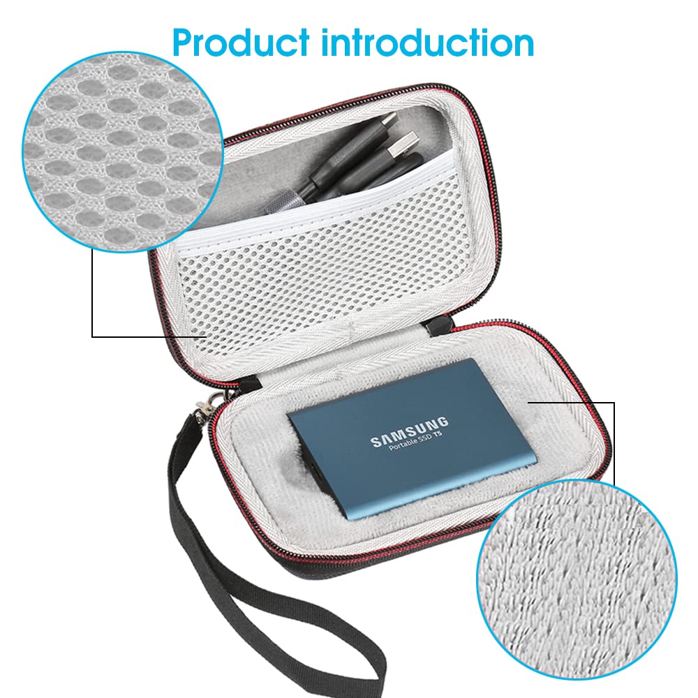 Zeitel Storage Bag for Samsung T5 T3 SSD 250GB–2TB with EVA Hard Shell | Travel Carrying Case