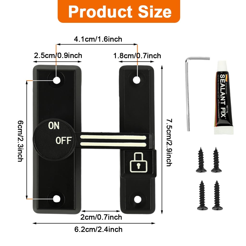 HASTHIP Door Latch for Gate Door Closet and Cabinet with 90 Degree Design | Zinc Alloy Security Lock
