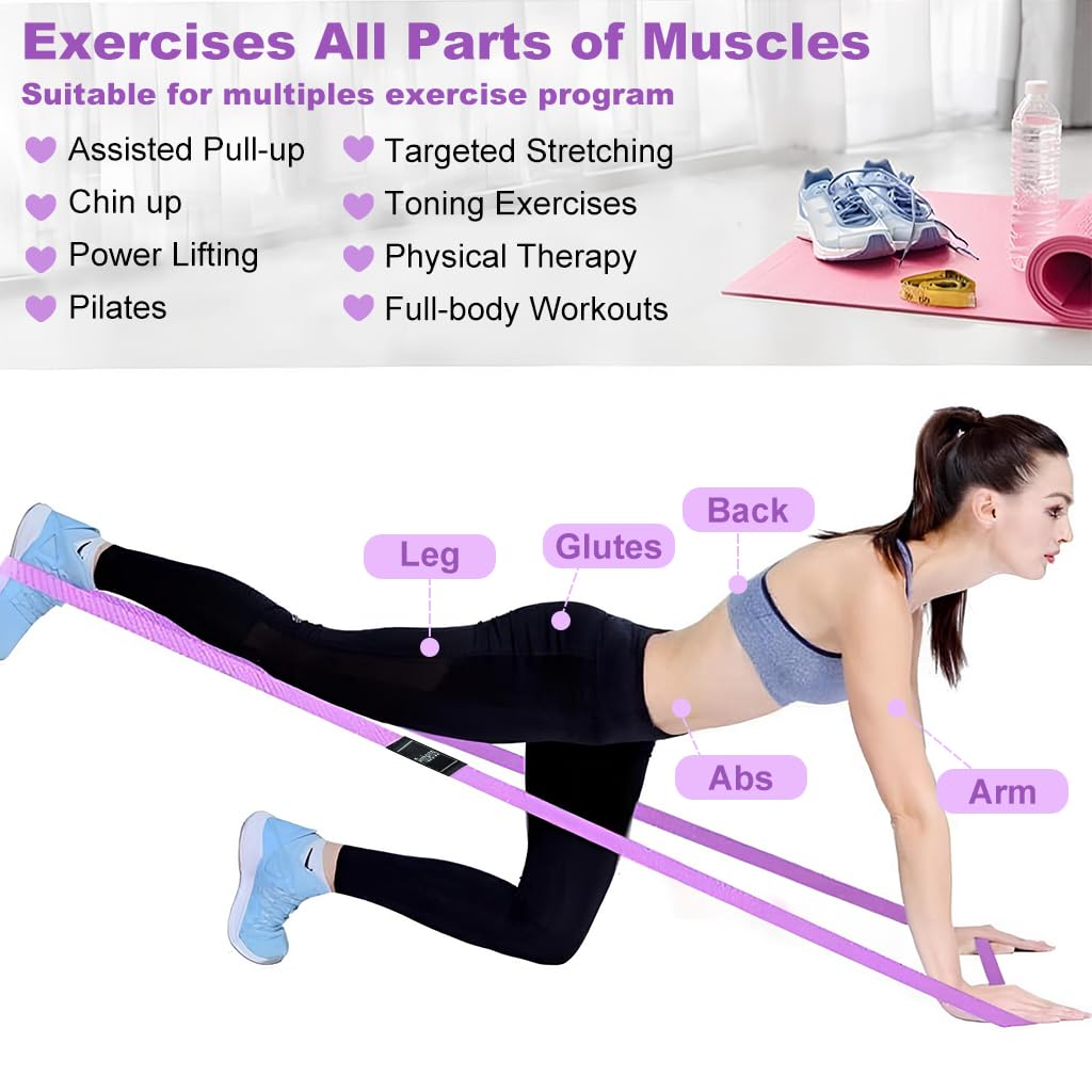 Proberos Resistance Band for Home Workout featuring 6.6 ft Length and 49 lbs Tension | Fabric Band for Yoga and Strength Training