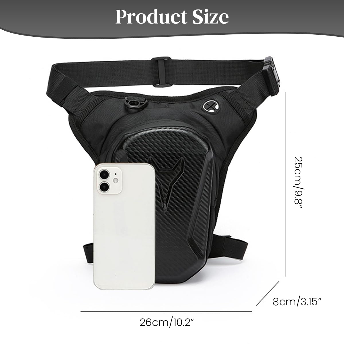 STHIRA Waterproof Bag for Men featuring Hard Shell Double Layer Zipper | Secure Thigh and Waist Storage for Riding and Travel