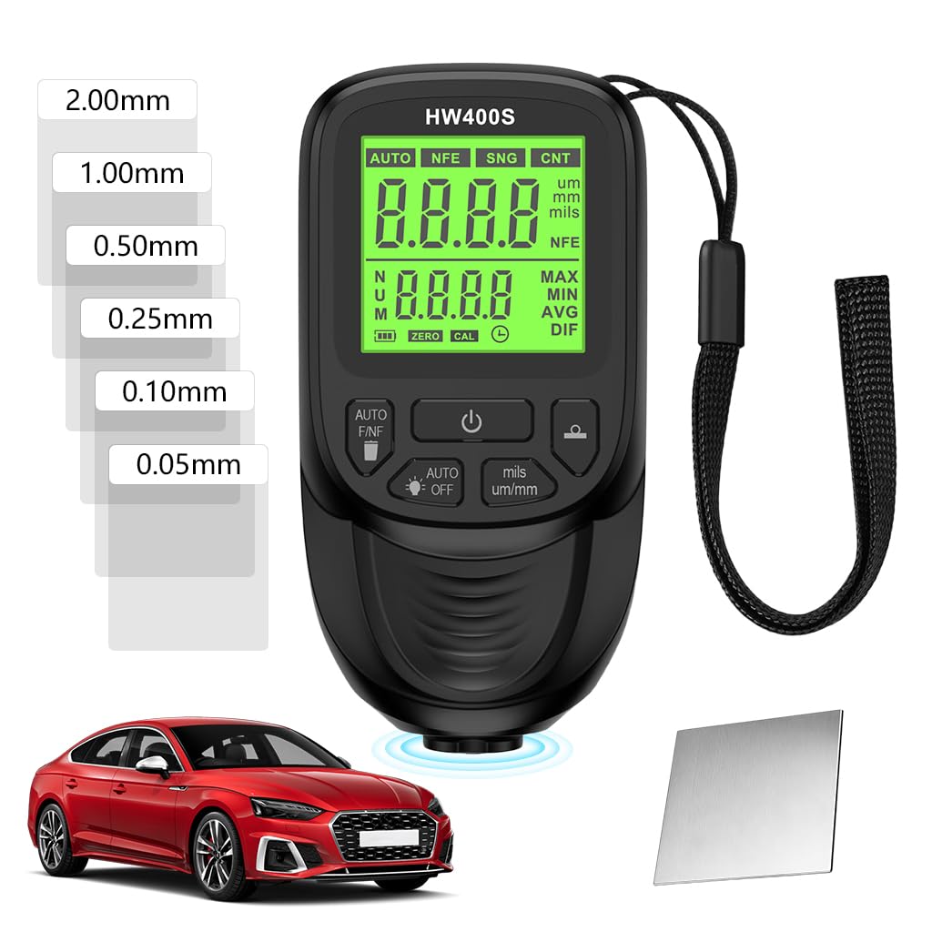 [Second-hand]Serplex@ Car Paint Thickness Gauge for Fe & NFe Coating Automotive Coating Thickness Meter Gauge 0~2000um Range, Automotive Paint Meter, Auto Calibration, LCD Backlight